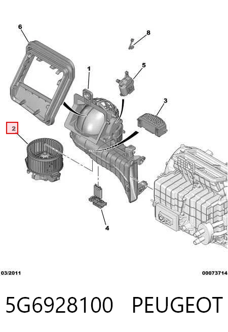 5G6928100 Peugeot/Citroen Ventilador de habitáculo