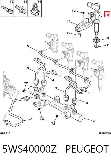 5WS40000Z Peugeot/Citroen Inyector de combustible