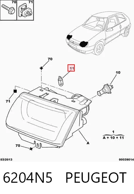 Faro izquierdo Citroen Saxo 