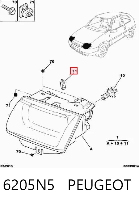 Faro delantero derecho Citroen Saxo 