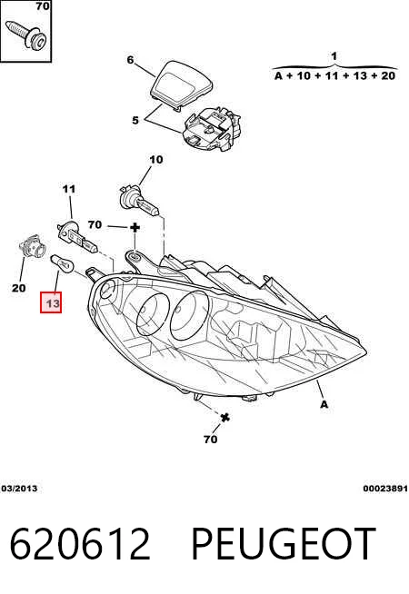 Faro derecho Peugeot 807 monovolumen (E) (2002 - 2010) precio, desde 111,80 EUR