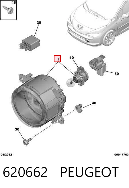 Faro antiniebla VAG 9650001680