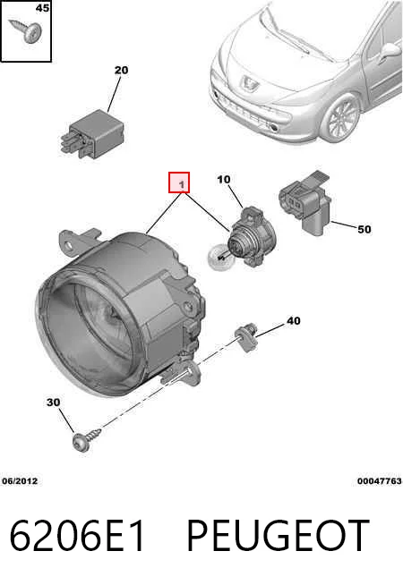 6206E1 Peugeot/Citroen Faro antiniebla
