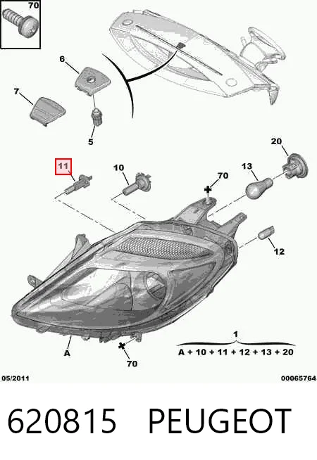 Precio del repuesto Faros delantero izquierdo C8  monovolumen