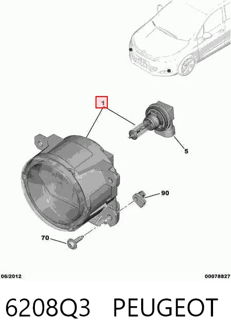 6208Q3 Peugeot/Citroen Faro antiniebla