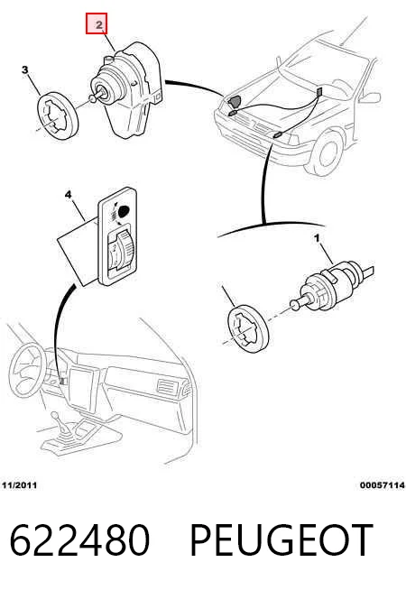 Motor regulador de faros para Citroen ZX N2