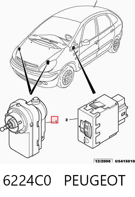Elemento de regulación del alcance de faros Citroen Berlingo  (M)