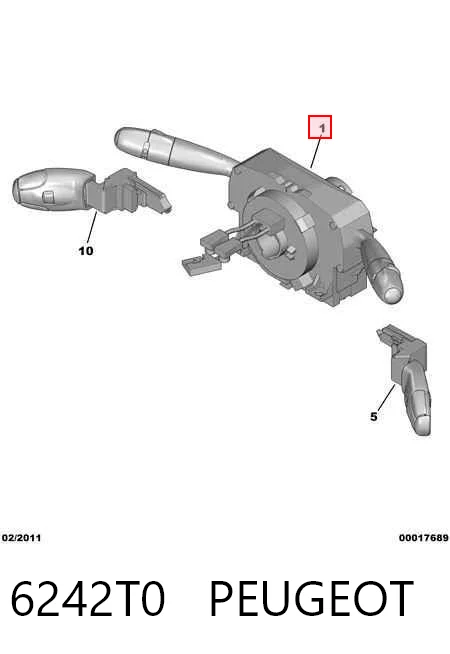 Conmutador de la columna de dirección completo 6242T0 PEUGEOT