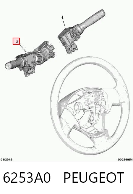 6253A0 Peugeot/Citroen Conmutador izquierdo de la columna de dirección