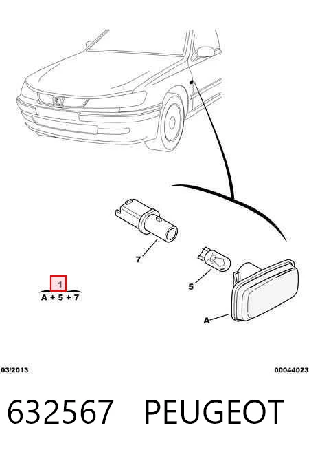 632567 Peugeot/Citroen Luz intermitente guardabarros