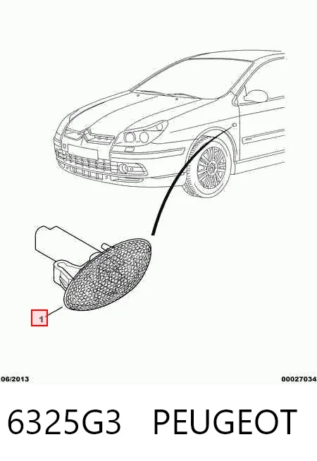 6325G3 Peugeot/Citroen Luz intermitente guardabarros
