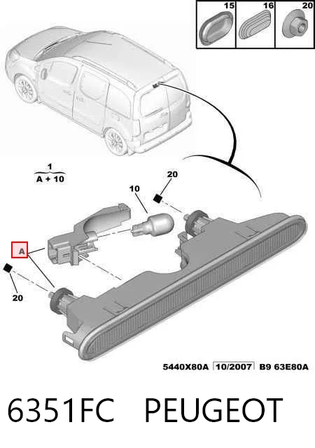Comprar Luz de freno trasera adicional Peugeot Partner II  a bajo precio