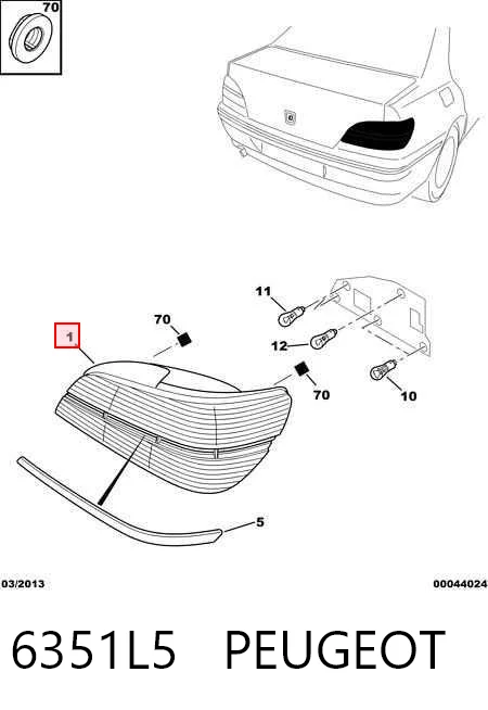 Comprar Piloto trasero derecho Peugeot 406  8B
