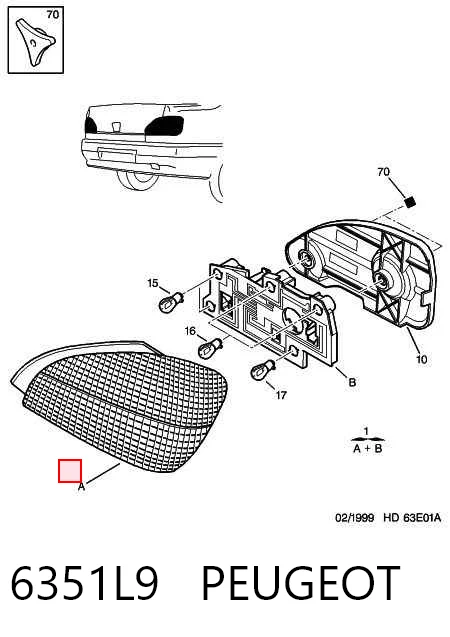 Comprar Piloto trasero derecho Peugeot 306  7B
