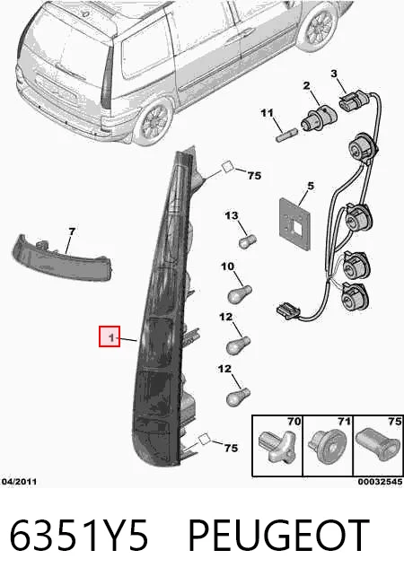 Piloto trasero derecho para Citroen C8  EA, EB
