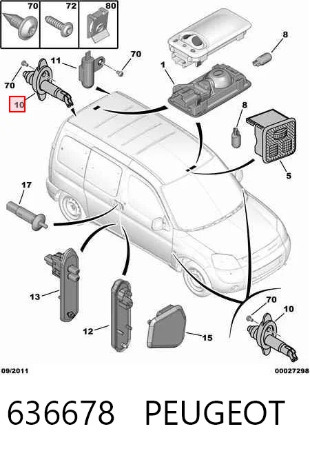 636678 Peugeot/Citroen Interruptor de puerta