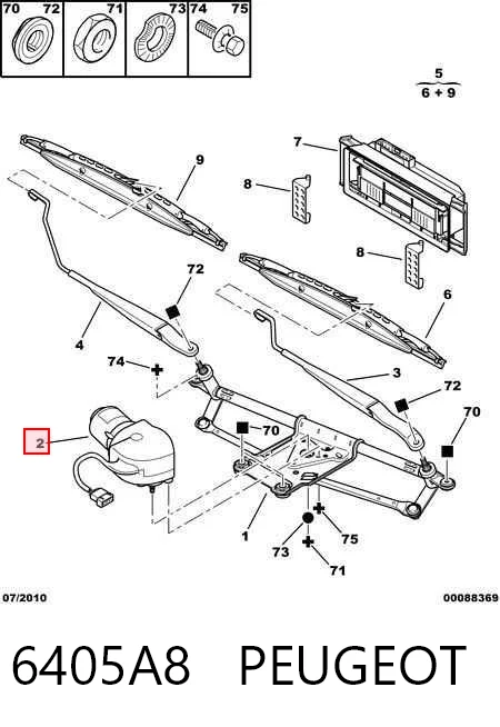 Motor del limpiaparabrisas 406  sedán (1995-2004) original desde 63,28 €