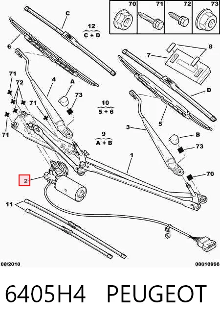 Motor limpiaparabrisas para Citroen Xsara  N0