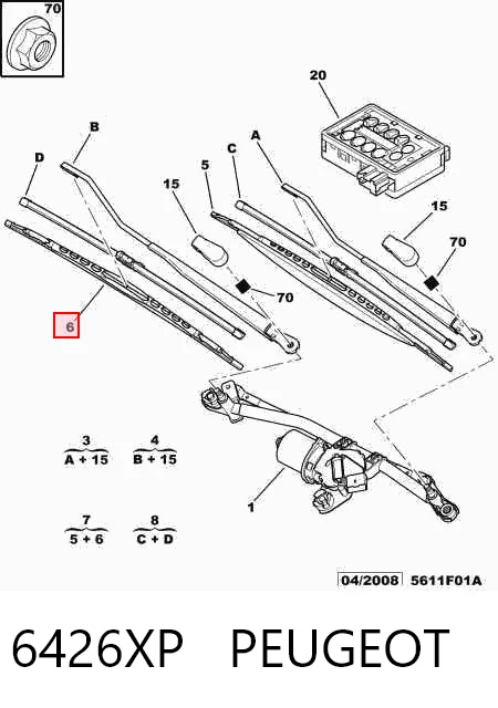 Limpiaparabrisas delantera copiloto para Ford Escort (AVA)