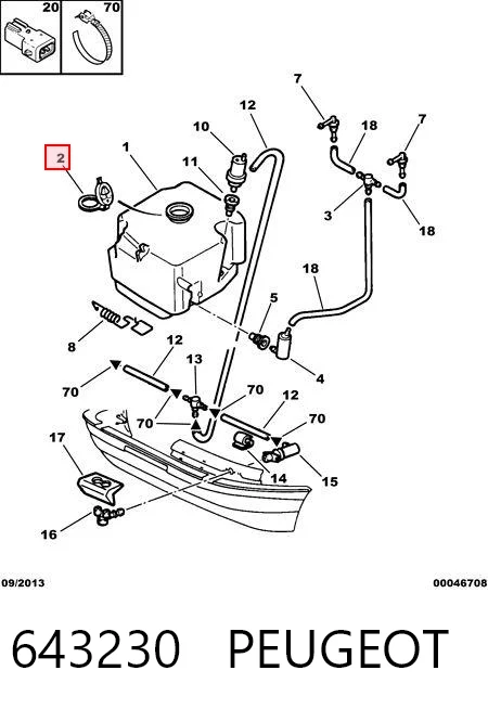 643230 Peugeot/Citroen Botella limpiaparabrisas