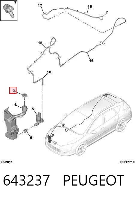 643237 Peugeot/Citroen Botella limpiaparabrisas