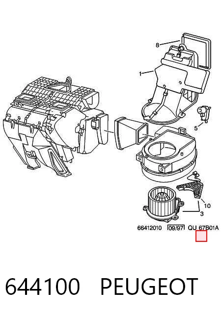 Motor del ventilador del calefactor 644100 PEUGEOT