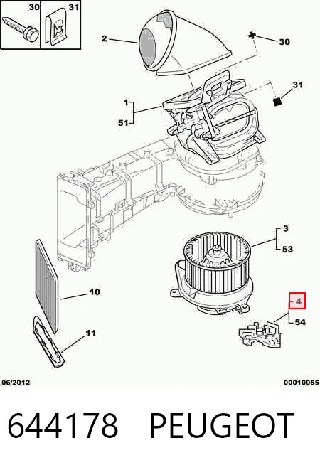 644178 Peugeot/Citroen Resistencia de calefacción