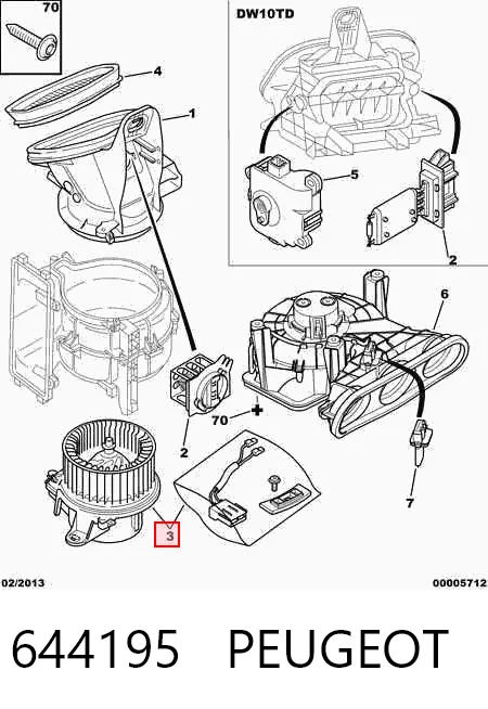 644195 Peugeot/Citroen Ventilador de habitáculo