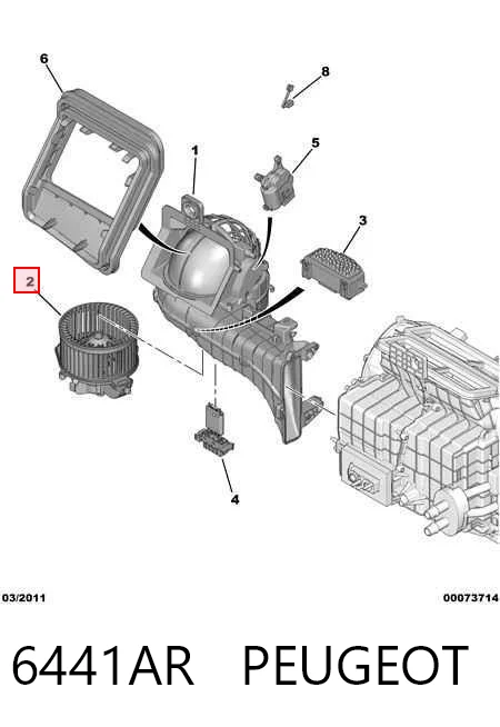 6441AR Peugeot/Citroen Ventilador de habitáculo