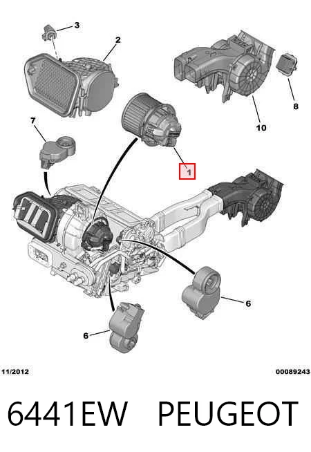 6441EW Peugeot/Citroen Ventilador de habitáculo