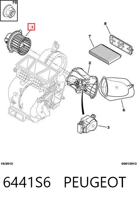 6441S6 Peugeot/Citroen Ventilador de habitáculo