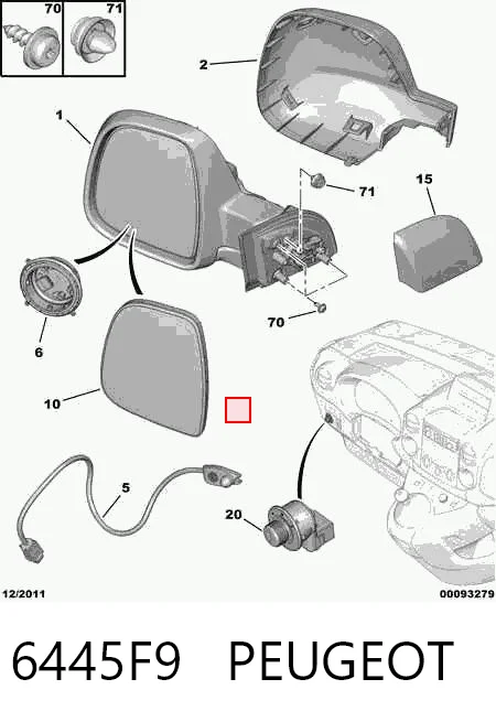 6445F9 Peugeot/Citroen Sensor de temperatura ambiente