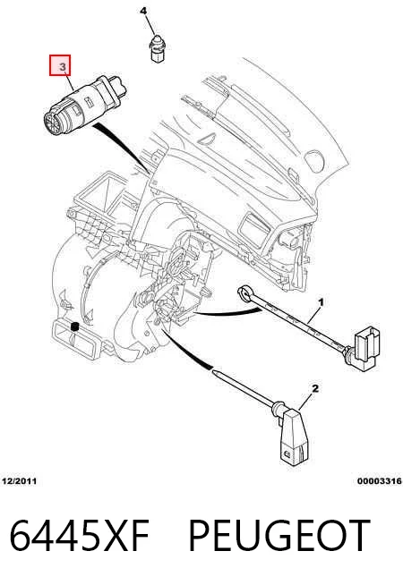 Sensor de la temperatura interior para Citroen C4 PICASSO I UD