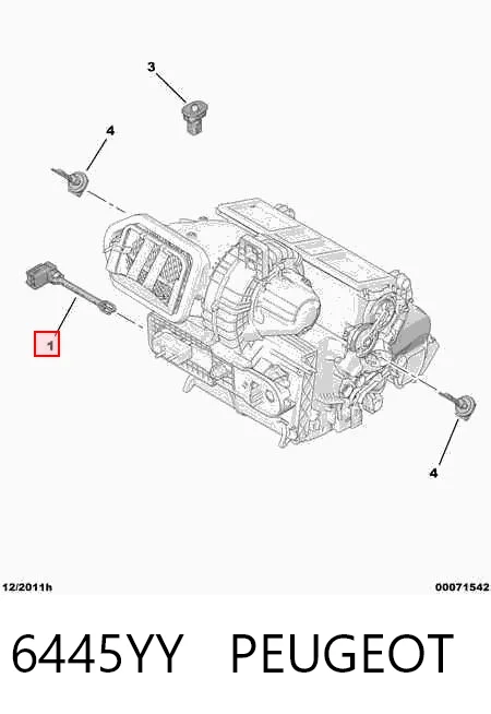 6445YY Peugeot/Citroen Sensor de temperatura del evaporador