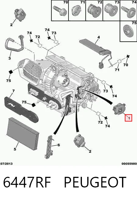 Actuador de compuerta de la calefacción para Peugeot 407  6D