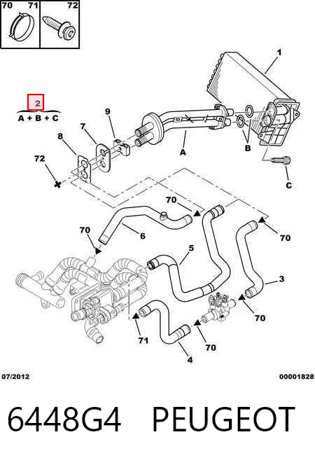 6448G4 Peugeot/Citroen Manguera doble del radiador de la calefacción