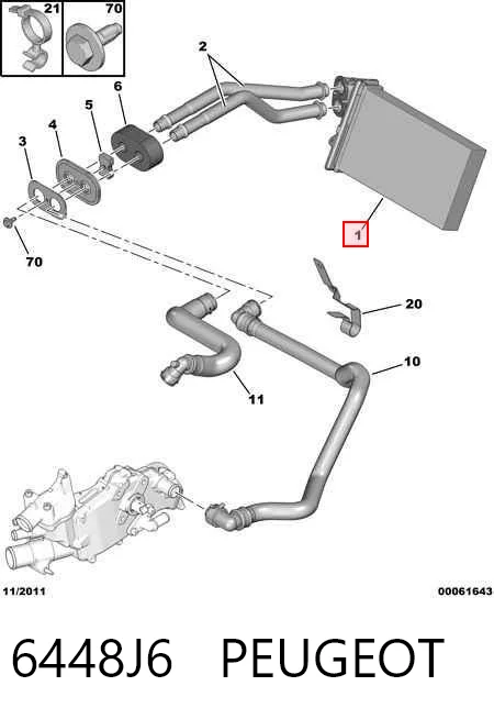 Radiador interior Peugeot 607 (2000-2010)