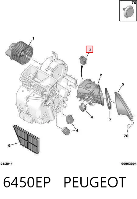 6450EP Peugeot/Citroen Resistencia de calefacción