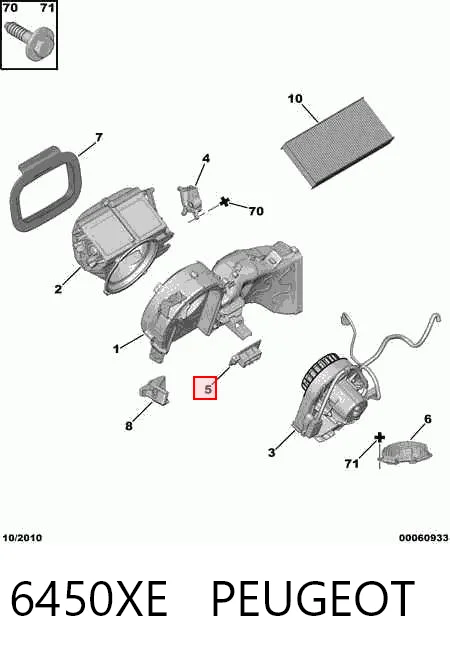 6450XE Peugeot/Citroen Resitencia, ventilador habitáculo
