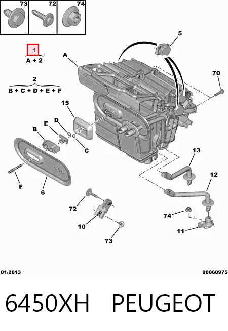 Evaporador de aire acondicionado RA9070060 Jdeus
