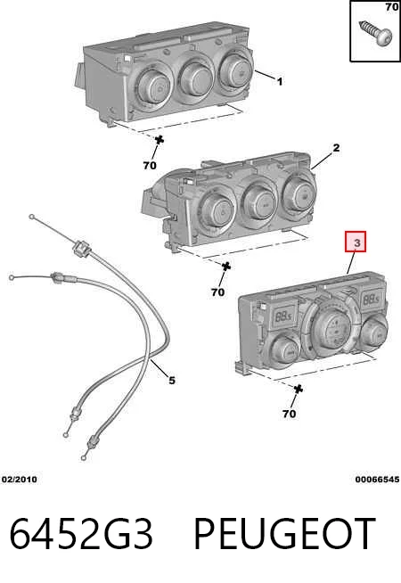Módulo de modos de calefacción/aire acondicionado 6452G3 PEUGEOT
