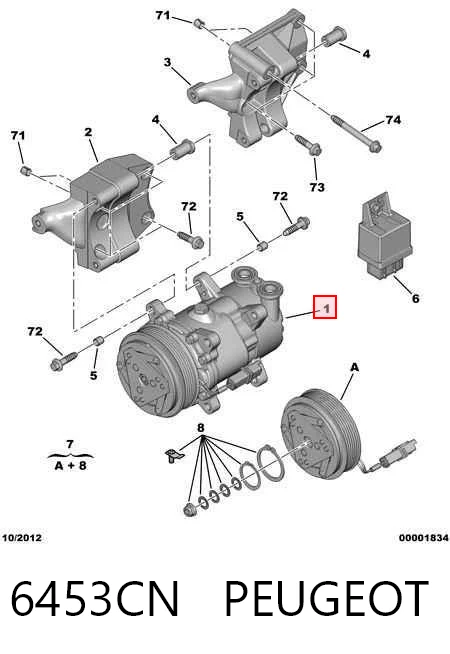 6453CN Peugeot/Citroen Compresor climatizador