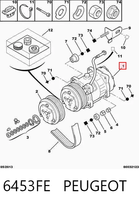6453FE Peugeot/Citroen Compresor climatizador