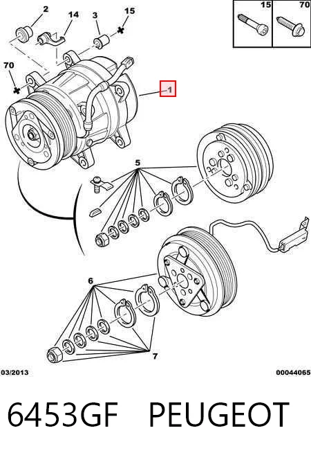 6453GF Peugeot/Citroen Compresor climatizador