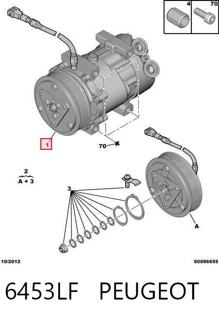 6453LF Peugeot/Citroen Compresor climatizador