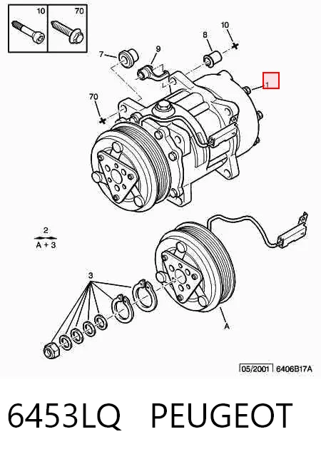 6453LQ Peugeot/Citroen Compresor climatizador