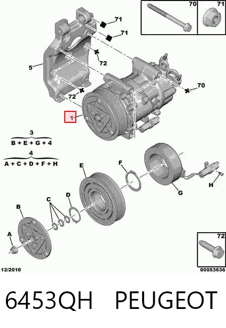 6453QH Peugeot/Citroen Compresor climatizador