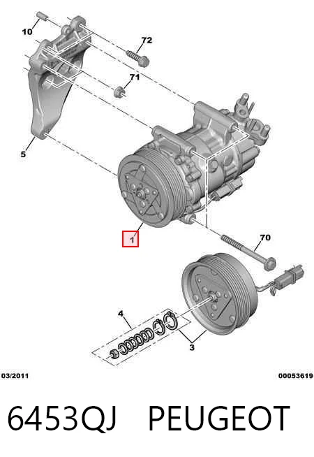 6453QJ Peugeot/Citroen Compresor climatizador