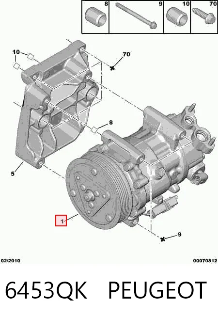 6453QK Peugeot/Citroen Compresor climatizador