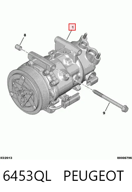 6453QL Peugeot/Citroen Compresor climatizador